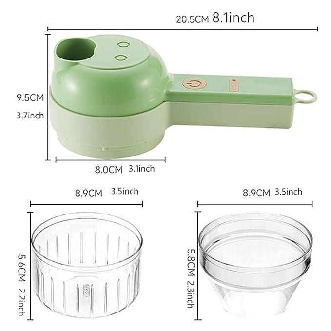 4-in-1 Portable Electric Vegetable Cutter – Chop, Slice, Grind & Clean Instantly!