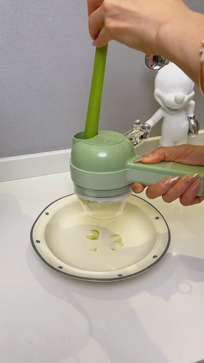 4-in-1 Portable Electric Vegetable Cutter – Chop, Slice, Grind & Clean Instantly!